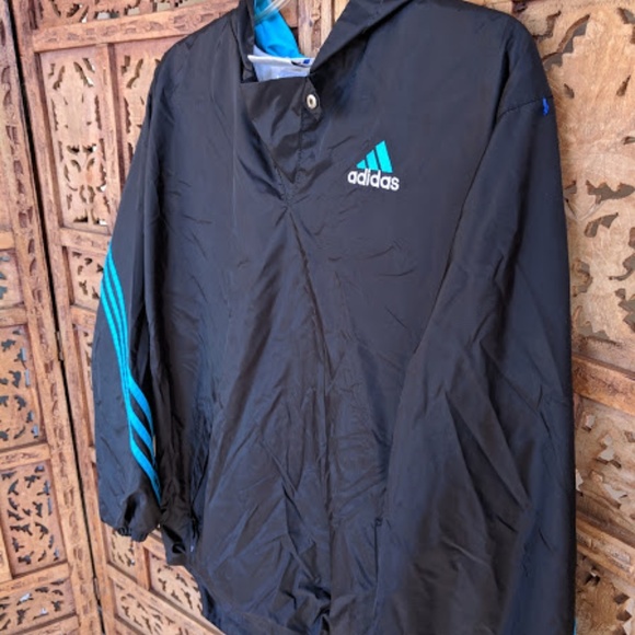 Adidas Women's Vintage Black Windbreaker Track LG - Picture 2 of 6